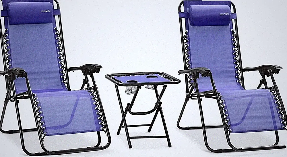 SereneLife SLZGHTBBU45 Zero Gravity Chair Set