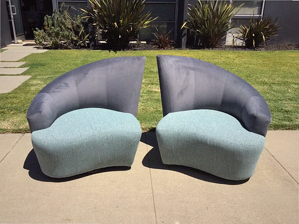 Vladimir Kagan for Preview Bilbao Mid Century Swivel Lounge Chairs - Pair