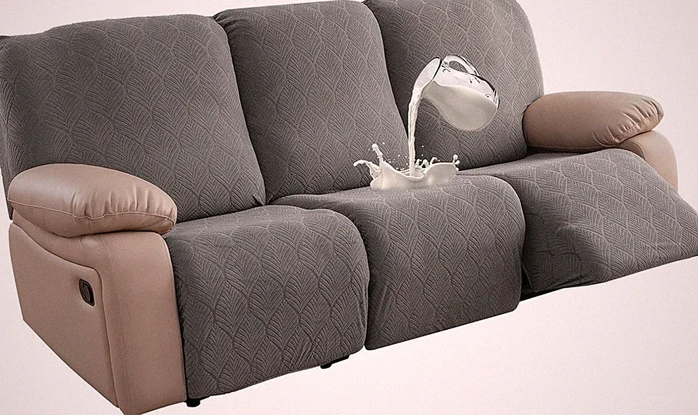 Waterproof Stretch Recliner Sofa Covers, 3-Piece Set for Pets & Kids - Gray